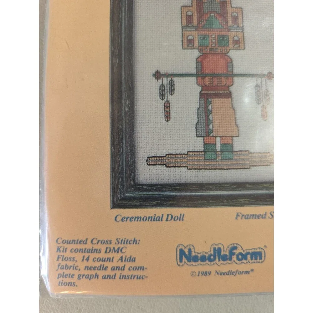 Vintage Southwest Needleform Cross Stitch Kit #887 5x7 in. Ceremonial Doll NEW